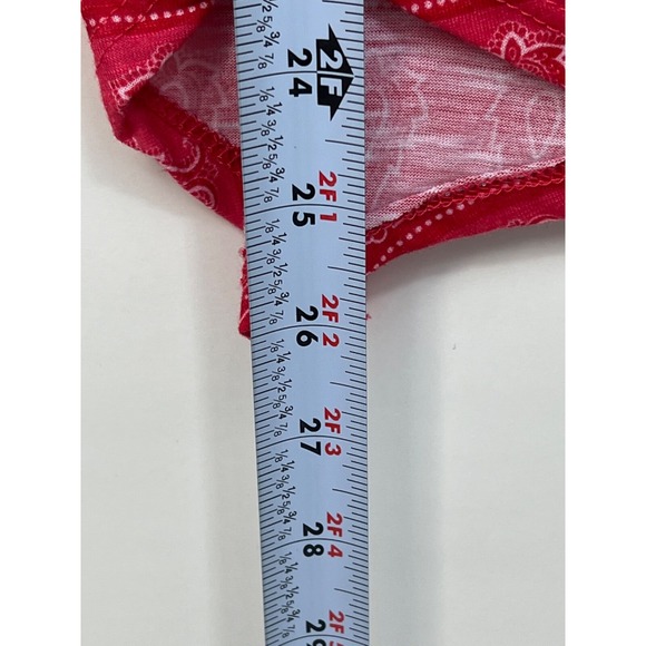 KIM ROGERS Red Petite Short Sleeve Blouse White Print Top Womens Size PM - Picture 5 of 7